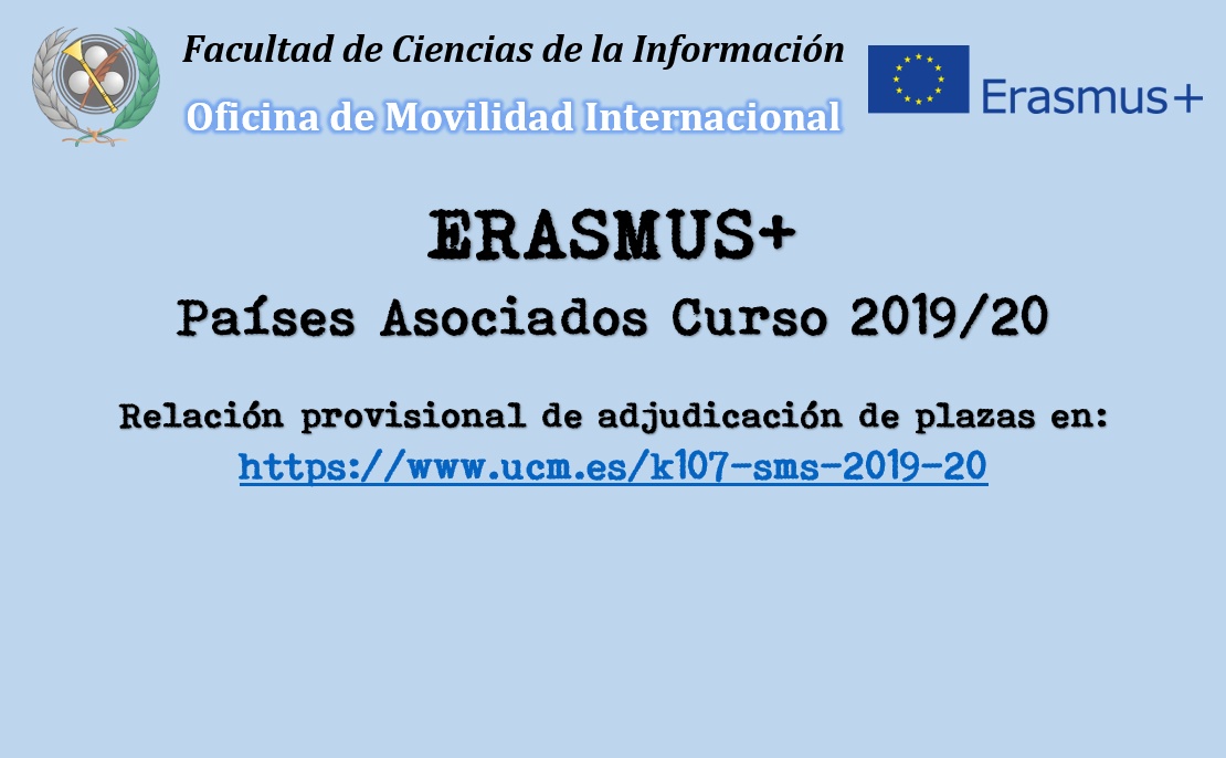 Publicada la relación provisional de adjudicación de plazas Erasmus+