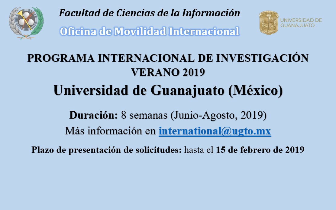 Programa Internacional de Investigación con la Universidad de Guanajuato (México)