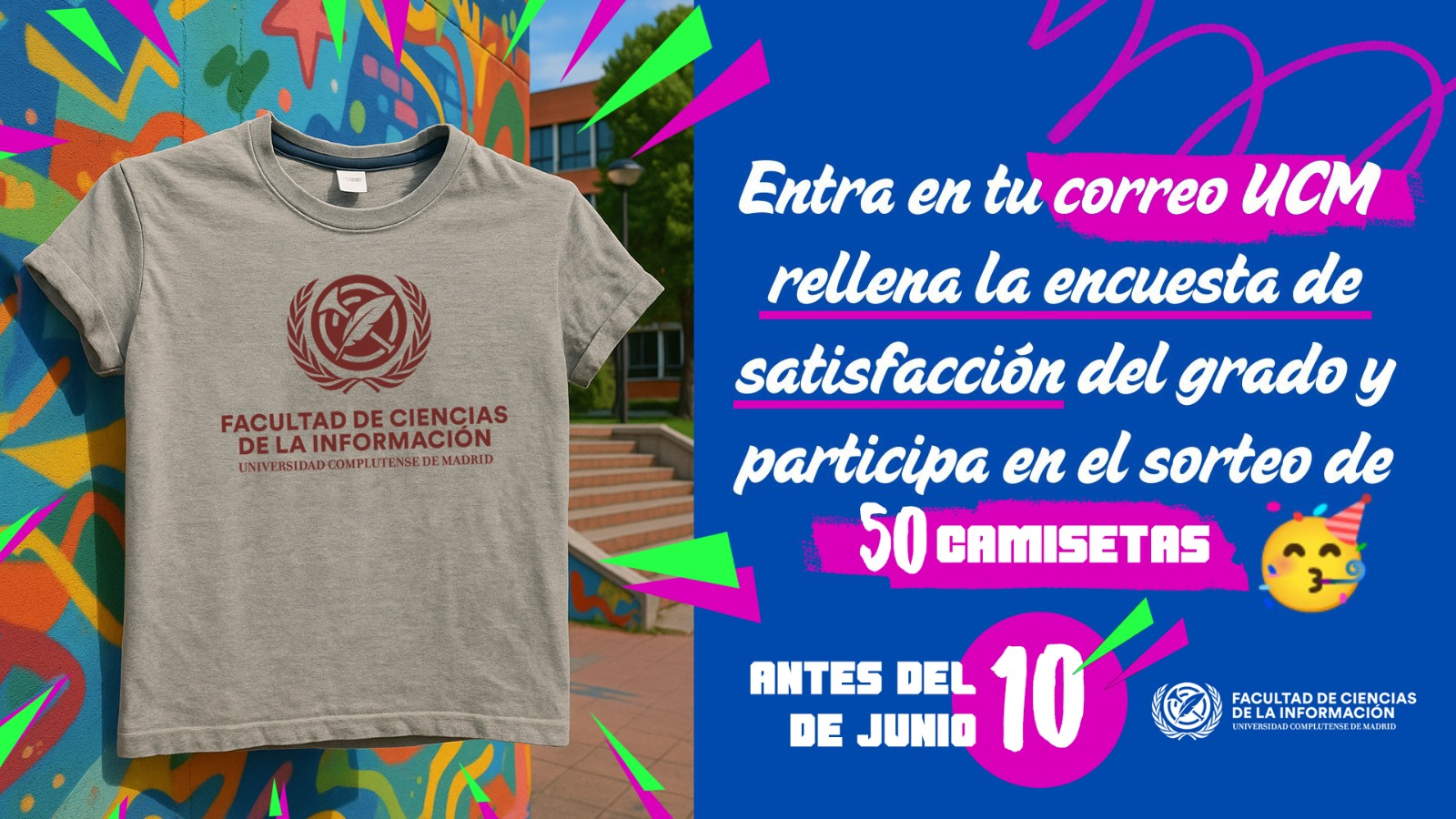 Rellena la encuesta de satisfacción de Grado y participa en el sorteo de 50 camisetas